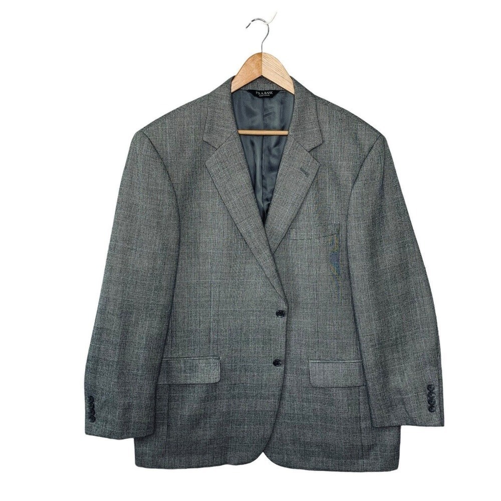 JOS A BANK Signature Glen Plaid Silk Camel Hair Sport Coat Mens Size 46R